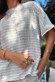 Below Deck Cheesecloth Stripe Tee Calico